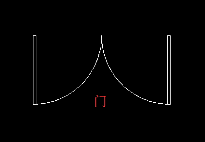 CAD怎么绘制双扇门的平面图