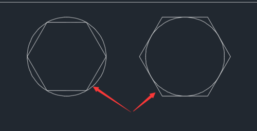 CAD圓形怎么繪制內外切六邊形