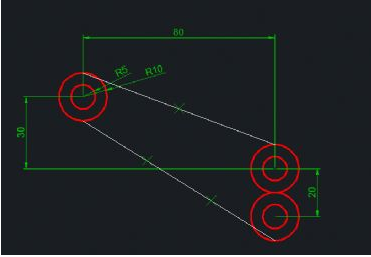 ZWCAD求扣除三個直徑10內孔后的面積和Ra的半徑