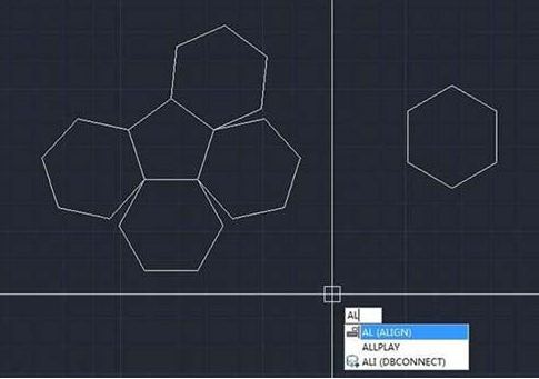 CAD如何使六边形对齐到五边形上？