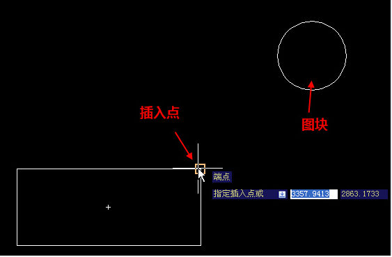 在CAD中插入点离图块远怎么办？