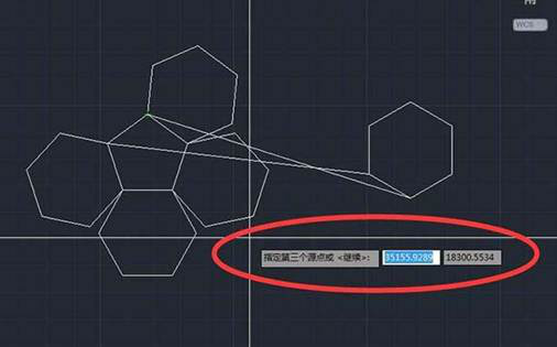 CAD多個六邊形對齊的方法